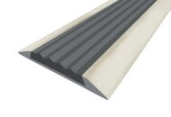 Порог противоскользящий с серой вставкой Д15 КД Дуб жемчужный (декорированный) 2,7 м Порог противоскользящий с серой вставкой Д15 КД Дуб жемчужный (декорированный) 2,7 м