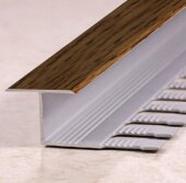 Алюминиевый профиль Т-образный 16 мм Т-16 Л Темный дуб 2,7 м