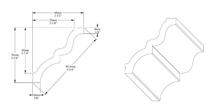 Заказать Карниз гибкий 65х70 мм Orac Decor Purotouch C325F 2 м Заказать Карниз гибкий 65х70 мм Orac Decor Purotouch C325F 2 м