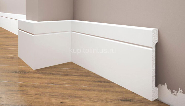 Заказать Плинтус напольный под покраску Cezar Elegance LPC-20 101-белый 2,44м 