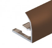 Профиль для плитки внешний гибкий С-образный алюминий 12 мм PV27-07 бронза блестящая 2,7 м