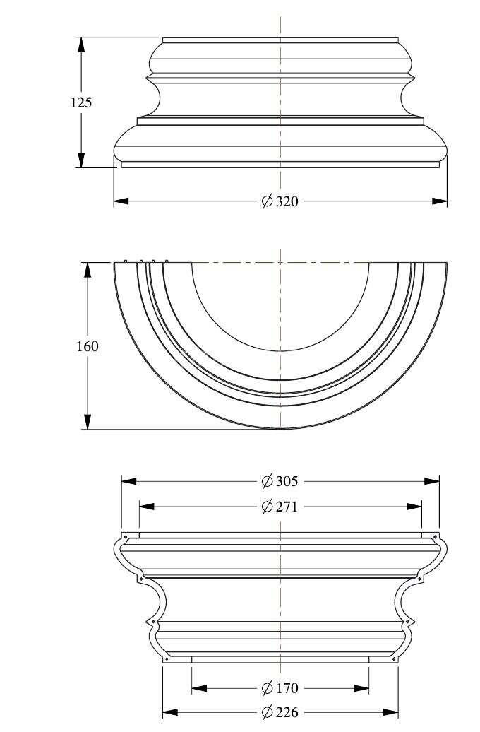 Заказать База полуколонны Orac Decor Purotouch K1151 320х160 мм Заказать База полуколонны Orac Decor Purotouch K1151 320х160 мм