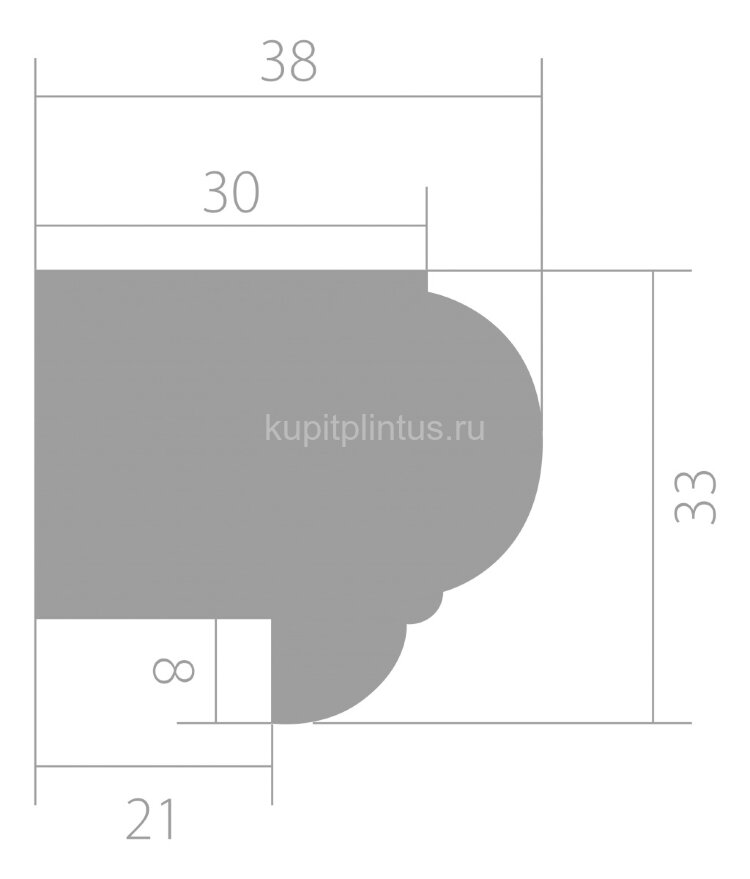 Заказать Финишный молдинг ЛДФ 33х38 мм Ultrawood Trim 003 2,44 м 