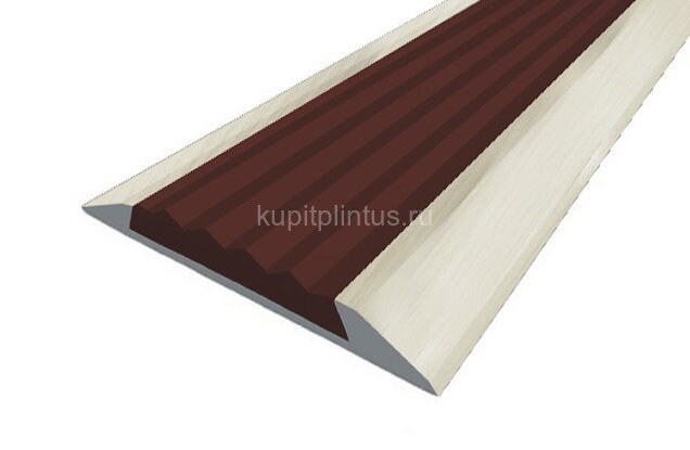 Заказать Порог противоскользящий с коричневой вставкой Д15 Дуб жемчужный (декорированный) 2,7 м Заказать Порог противоскользящий с коричневой вставкой Д15 Дуб жемчужный (декорированный) 2,7 м