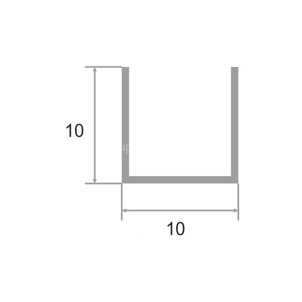 Заказать Латунный П-профиль 10х10 мм ЛП-10х10-чм черный матовый 2.7 м 
