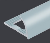 C-образный алюминиевый профиль для плитки 8 мм PV16-36 серый Ral 7040 2,7 м