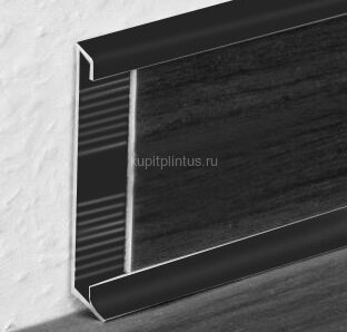 Заказать Алюминиевый плинтус 60 мм для ковролина ПО-194 черный матовый 2,7 м 