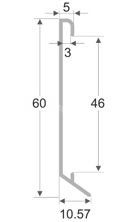 Заказать Алюминиевый плинтус 60 мм для ковролина ПО-194 черный матовый 2,7 м 