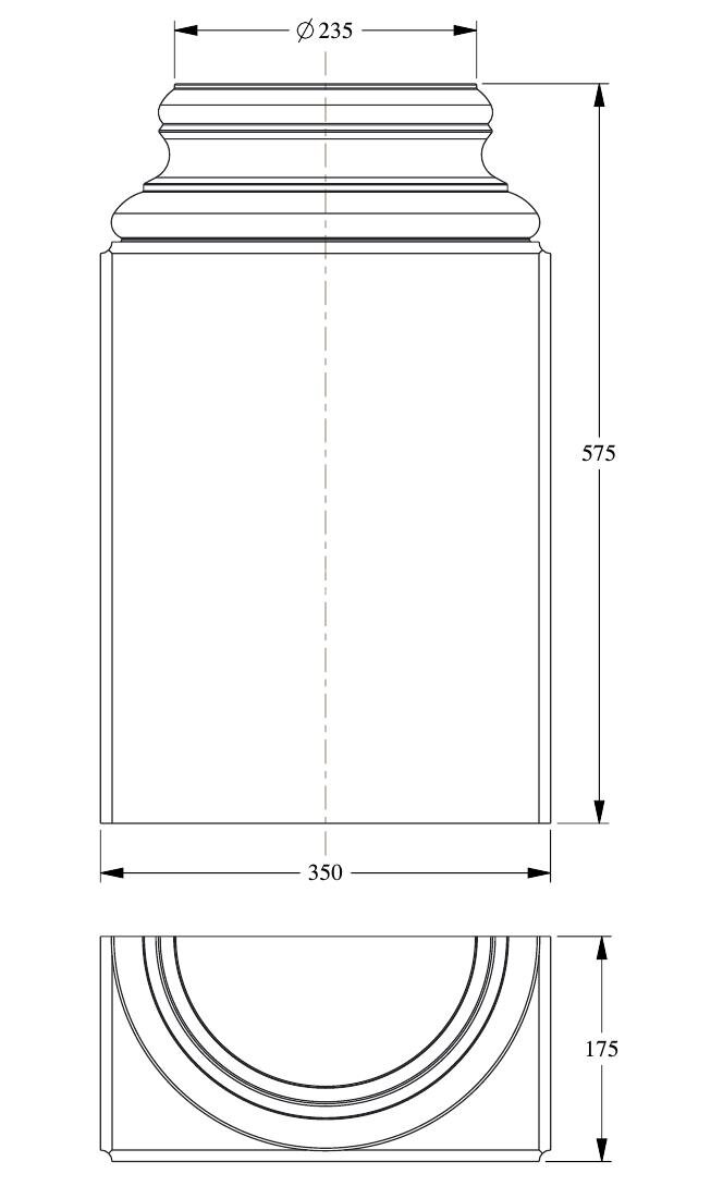 Заказать База полуколонны Orac Decor Purotouch K1131 350х175 мм 
