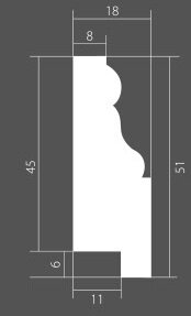 Заказать Финишный молдинг ЛДФ 15х51 мм Ultrawood Trim 002А 2,44 м 