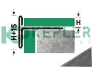 Стальной Т-образный профиль торцевой закладной 8 мм FFT 8 S сатинированная сталь 2,7 м