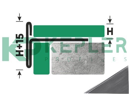 Заказать Стальной Т-образный профиль торцевой закладной 8 мм FFT 8 S сатинированная сталь 2,7 м 