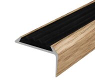 Порог угловой с черной резиновой вставкой Д01 КД Дуб золотой 2,7 м Порог угловой с черной резиновой вставкой Д01 КД Дуб золотой 2,7 м
