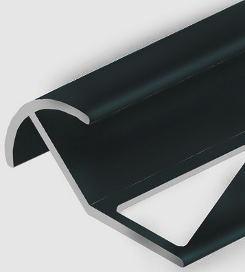 Заказать Алюминиевый профиль под плитку для наружных углов 10 мм PV70-19 черный блестящий 2,7 м 