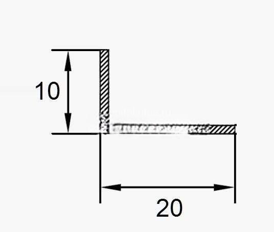 Заказать Латунный уголок 10х20 мм полированный разнополочный PA 20-10 3м 