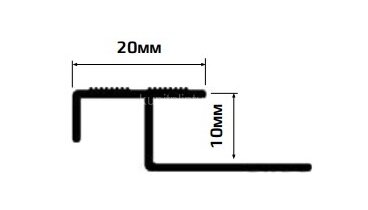 Заказать Алюминиевый профиль лестничный 20х10 мм PV51-16 титан матовый 2,7 м 