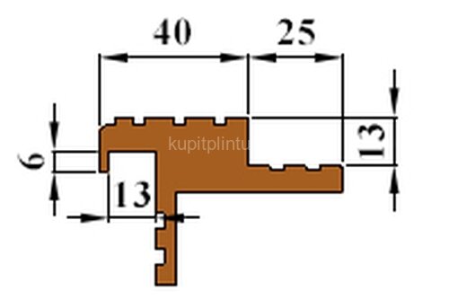 Заказать Профиль противоскользящий закладной "Безопасный Шаг" БШ-40 40х13 Бежевый Заказать Профиль противоскользящий закладной "Безопасный Шаг" БШ-40 40х13 Бежевый