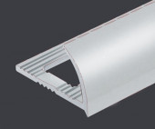 C-образный алюминиевый профиль для плитки 8 мм PV16-35 светло-серый Ral 7035 2,7 м