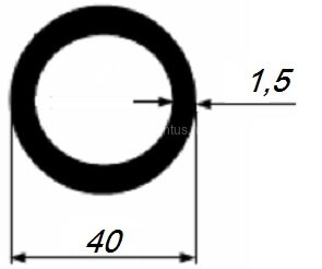 Заказать Труба алюминиевая круглая 40х1,5 мм 3 м 