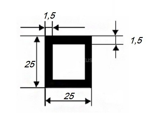 Заказать Бокс квадратный 25х25х1,5 мм из алюминия 3 м Заказать Бокс квадратный 25х25х1,5 мм из алюминия 3 м