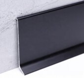 Алюминиевый плинтус напольный 120 мм ПЛ-120 черный муар 3 м