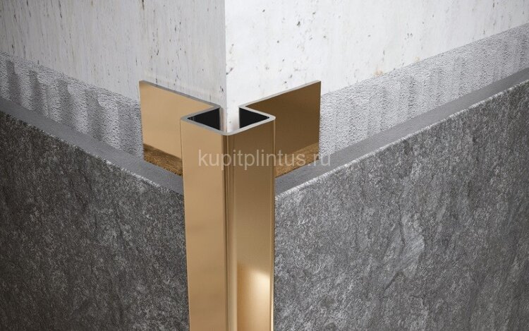 Заказать Стальной профиль закладной для плитки 8х25 мм FMP 8х25 GP золото полированное 2,7 м Заказать Стальной профиль закладной для плитки 8х25 мм FMP 8х25 GP золото полированное 2,7 м