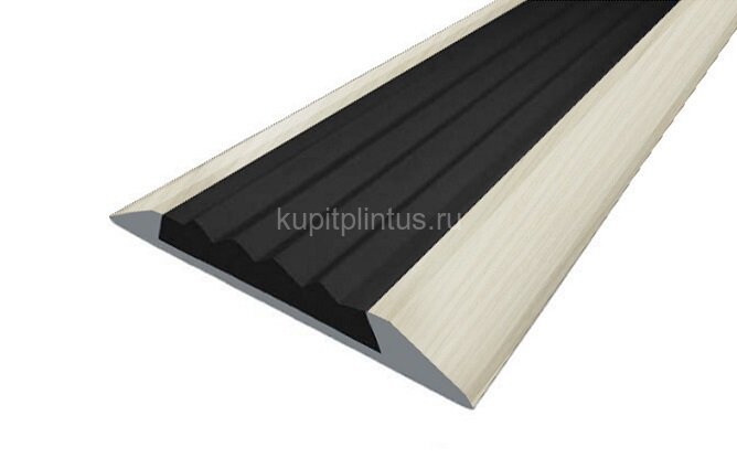 Заказать Порог противоскользящий с черной вставкой Д15 КД Дуб жемчужный (декорированный) 2,7 м 
