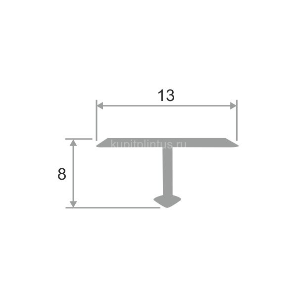 Заказать Латунный Т-профиль 13 мм ЛПТ-13-ам античная медь 2.7 м 
