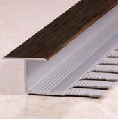 Алюминиевый профиль Т-образный 16 мм Т-16 Л Орех 2,7 м