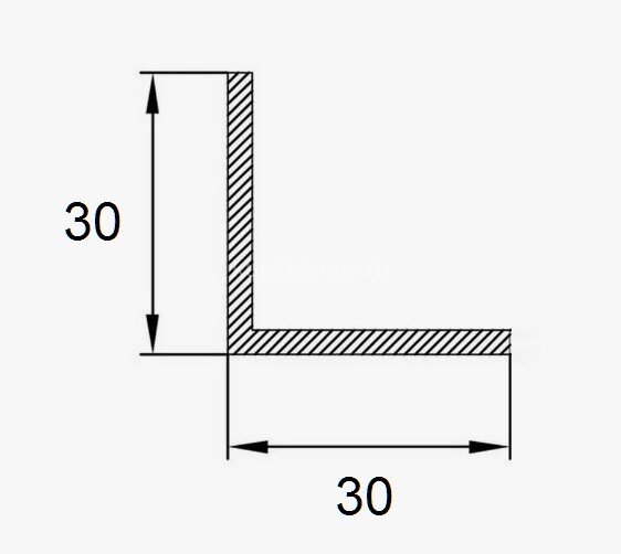 Заказать Алюминиевый уголок 30х30 мм ПБ30х30 шампань матовая 3 м 
