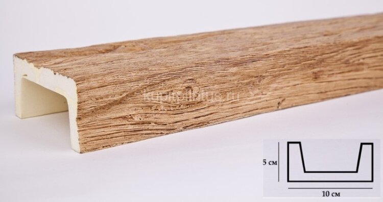 Заказать Декоративная балка из полиуретана 50х100 мм Уникс Славянский стиль СС1 Светлый дуб 2 м 