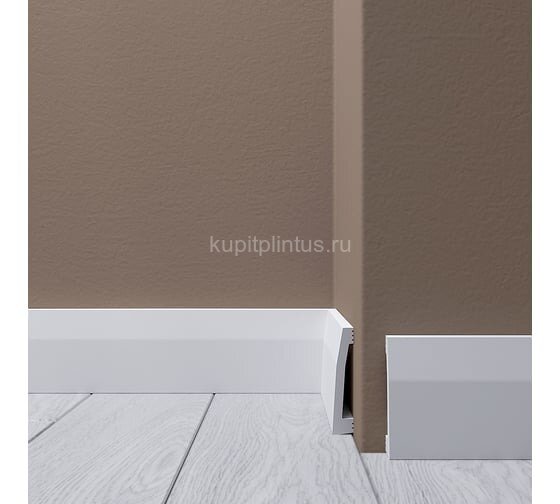 Заказать Напольный плинтус 60х12 мм Де-Багет XPS Polymer Н 10 белый из ударопрочного полимера 2м 