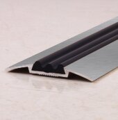 Порог одноуровневый с резиновой вставкой ПО-42 серебро матовое 2,7 м