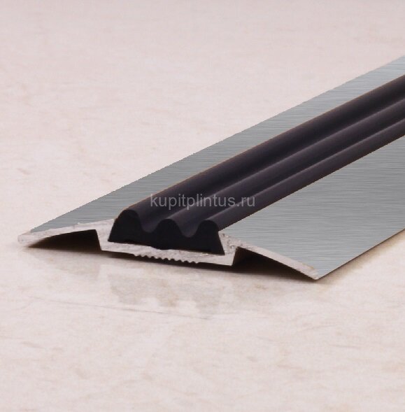 Заказать Порог одноуровневый с резиновой вставкой ПО-42 серебро матовое 2,7 м 