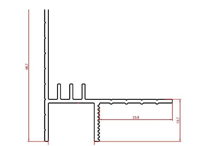 Заказать Алюминиевый плинтус  Евротрим 7284.05 черный анодированный 2 м (парящий потолок) 