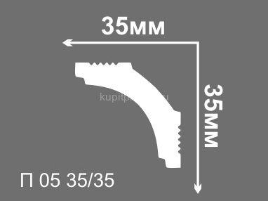 Заказать Потолочный плинтус 35х35 мм Де-Багет XPS П 05 35/35 белый 2 м 