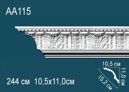 Заказать Потолочный плинтус с орнаментом Перфект AA115 110х152х105 мм 2,44 м Заказать Потолочный плинтус с орнаментом Перфект AA115 110х152х105 мм 2,44 м