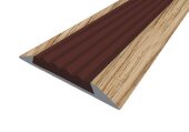 Порог противоскользящий с коричневой вставкой Д15 Дуб золотой (декорированный) 2,7 м