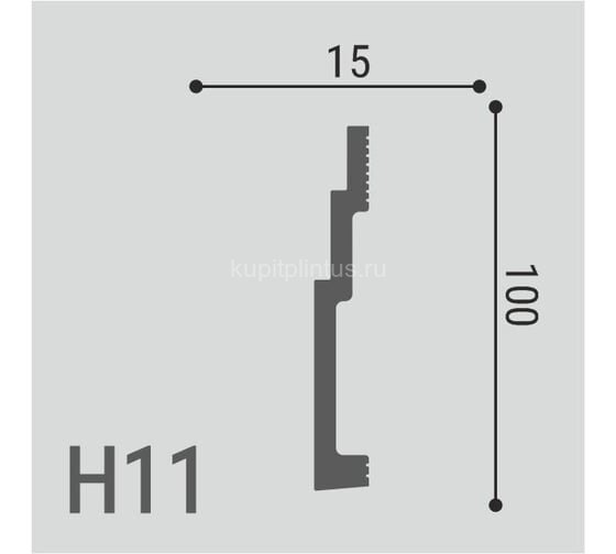 Заказать Напольный плинтус 100х15 мм Де-Багет XPS Polymer Н 11 белый из ударопрочного полимера 2м 
