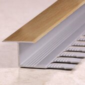 Алюминиевый профиль Т-образный 16 мм Т-16 Л Натуральный бук 2,7 м