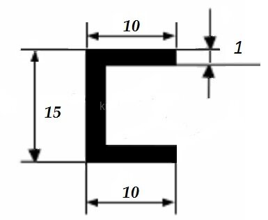 Заказать Швеллер из алюминия 10х15х10х1 мм 3 м Заказать Швеллер из алюминия 10х15х10х1 мм 3 м
