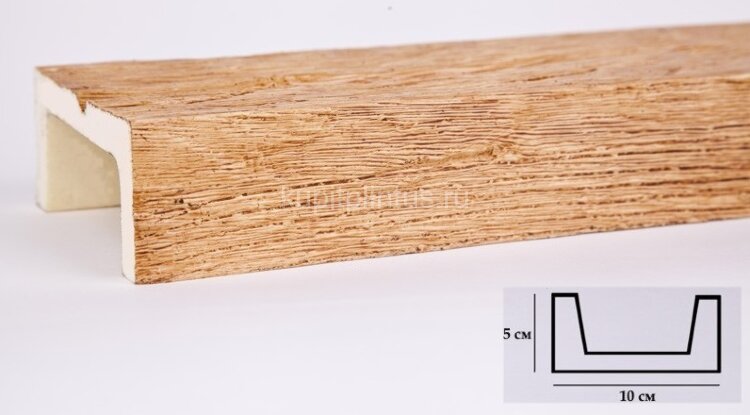 Заказать Декоративная балка из полиуретана 50х100 мм Уникс Славянский стиль СС1 Орех 2 м 