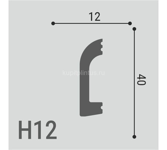 Заказать Напольный плинтус 40х12 мм Де-Багет XPS Polymer Н 12 белый из ударопрочного полимера 2м 