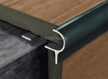 Заказать Алюминиевый F-профиль для ступеней 10 мм с рифлением PV50-19 черный блестящий 2,7 м Заказать Алюминиевый F-профиль для ступеней 10 мм с рифлением PV50-19 черный блестящий 2,7 м