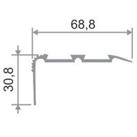 Заказать Угловой порог с двумя резиновыми вставками ПО-68х30 золото матовое 2,7 м Заказать Угловой порог с двумя резиновыми вставками ПО-68х30 золото матовое 2,7 м