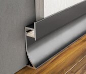 Алюминиевый плинтус напольный под LED подсветку 71 мм ПТ-71 LED черный (профиль и экран) 3 м