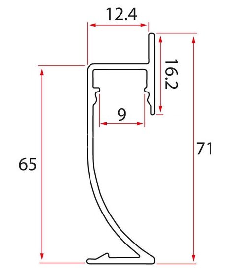 Заказать Алюминиевый плинтус напольный под LED подсветку 71 мм ПТ-71 LED черный (профиль и экран) 3 м 