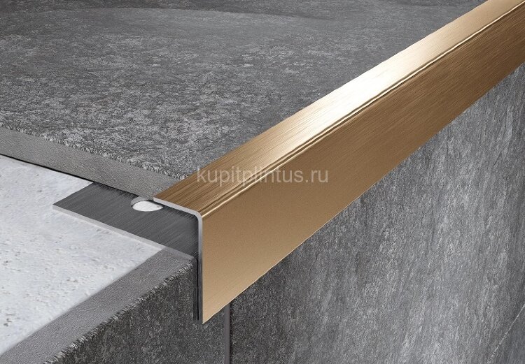 Заказать F-профиль из нержавеющей стали FF 12 GS золото сатинированное 2,7 м Заказать F-профиль из нержавеющей стали FF 12 GS золото сатинированное 2,7 м
