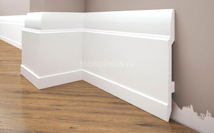 Заказать Плинтус напольный под покраску Cezar Elegance LPC-25 101-белый 2,44м 