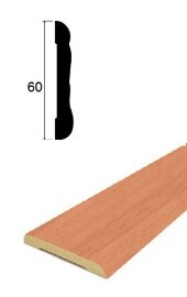 Наличник фигурный ПВХ Lemal 22060 60 мм Цвет 0020 Вишня 2,2 м